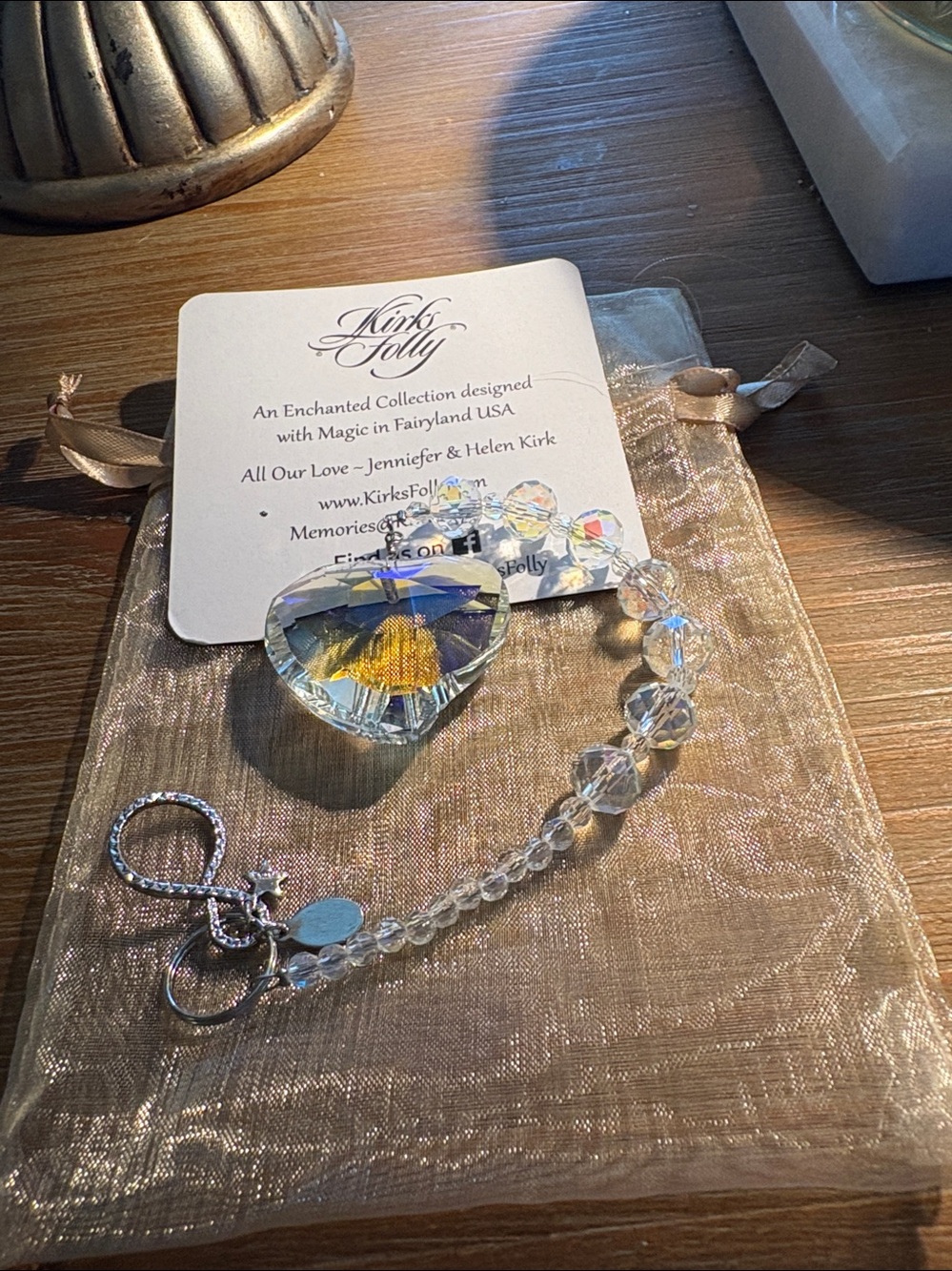 Kirks Folly - Crystal Sun Catcher Charm - Heart - Aurora Borealis - - Picture 2 of 6